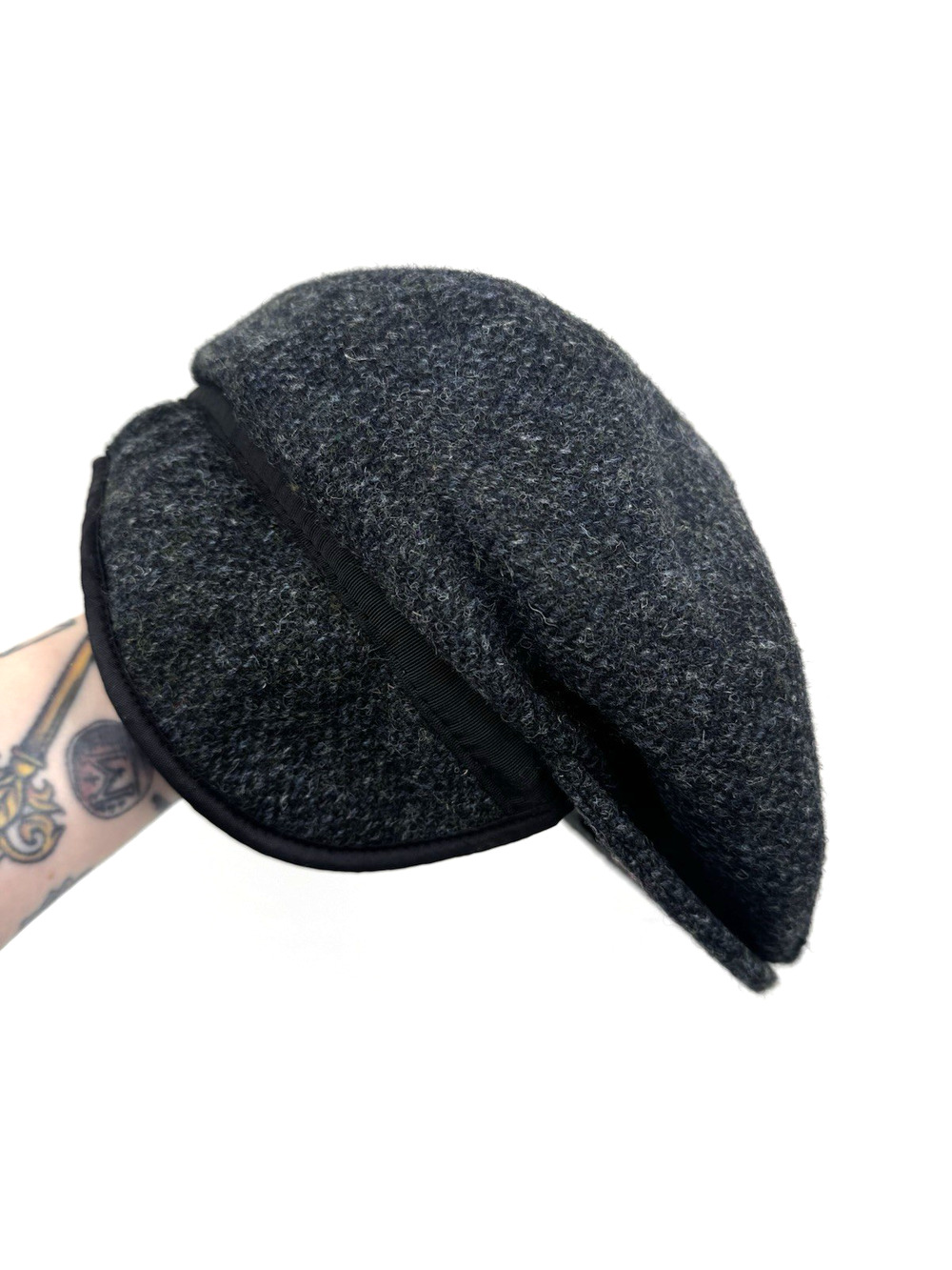 Grey Eddie Bauer Classic Cabbie Harris Tweed Cap Size Large Thinsulate